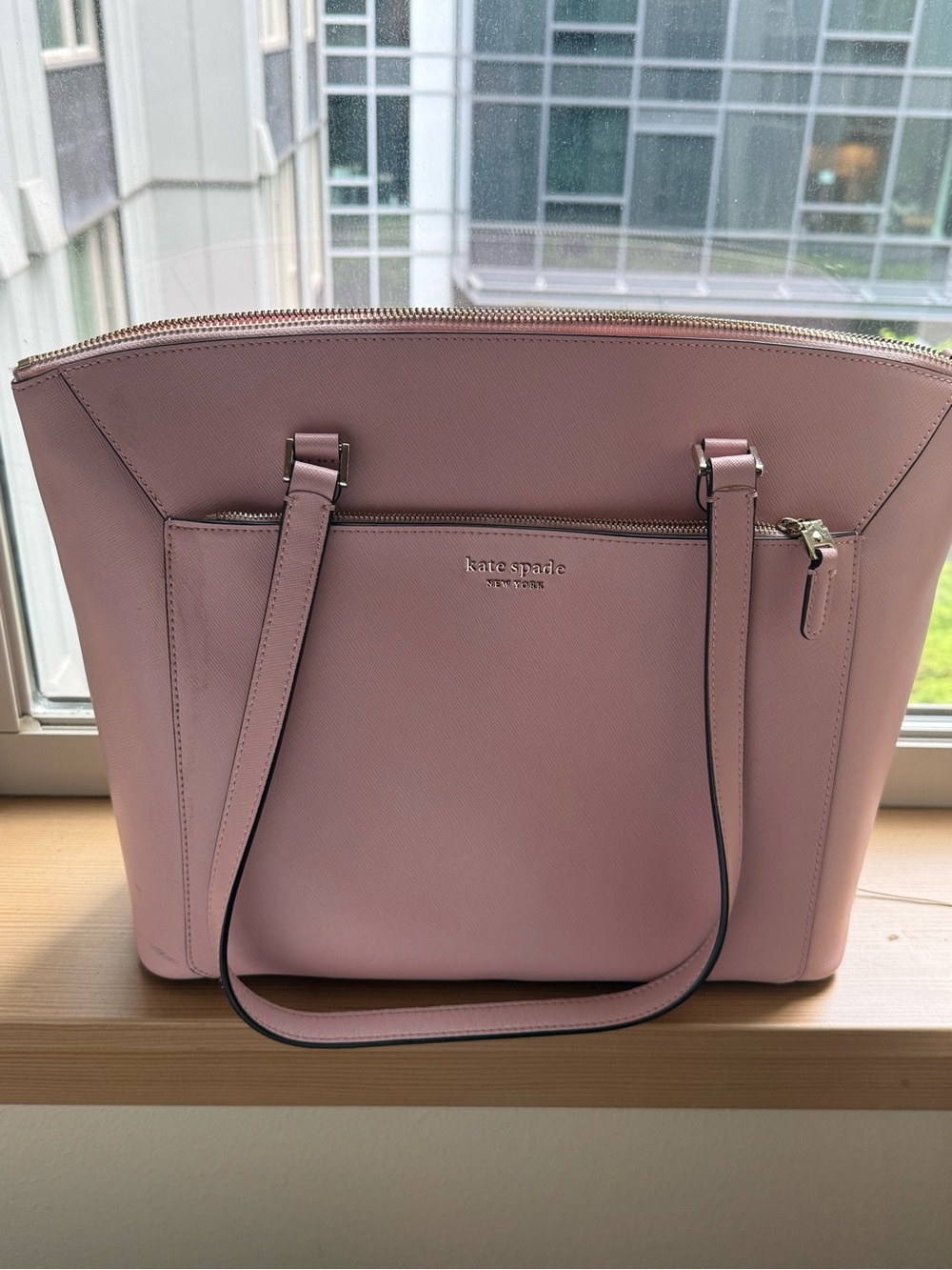 kate spade Large Louise Leather Tote with Gold Hardware -pink